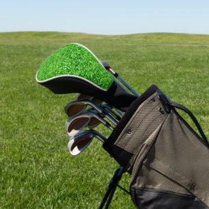 Green grass golf head cover