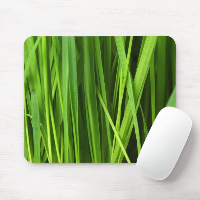 Green Grass, Grass Background, Leaf, Leaves, Plant Mouse Mat (With Mouse)