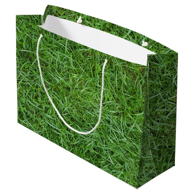 Green Grass Large Gift Bag (Back Angled)