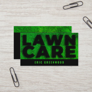 Green grass lawn faux texture  business card