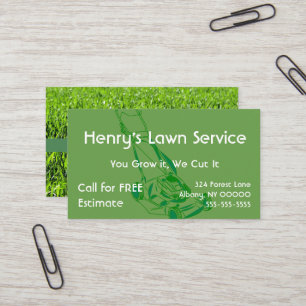Green Grass Lawn Service Business Card