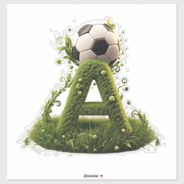 Green Grass Letter A Topiary With Soccer Ball (Sheet)