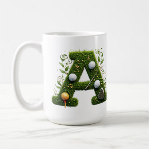 Green Grass Letter A With Golf Clubs: Sport, Natur Coffee Mug