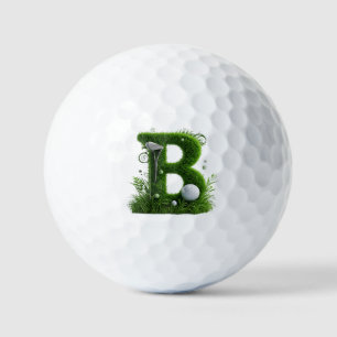 Green Grass Letter B With Golf Clubs: Sport, Natur Balls