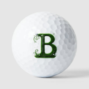 Green Grass Letter B With Golf Clubs: Sport, Natur Balls