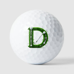 Green Grass Letter D With Golf Clubs: Sport, Natur Balls