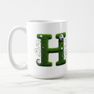 Green Grass Letter H With Soccer Ball Coffee Mug