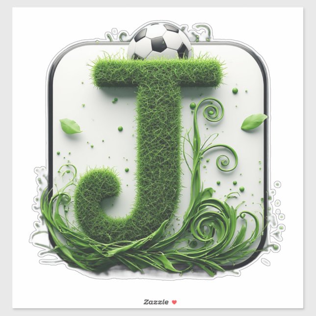 Green Grass Letter J With Soccer Ball (Sheet)