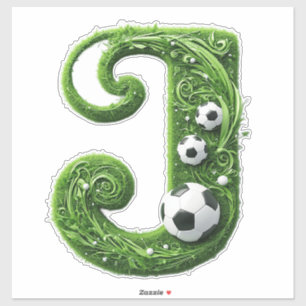 Green Grass Letter J With Soccer Ball