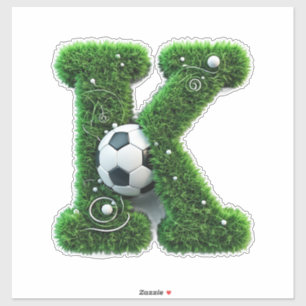 Green Grass Letter K With Soccer Ball