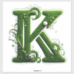 Green Grass Letter K With Soccer Ball