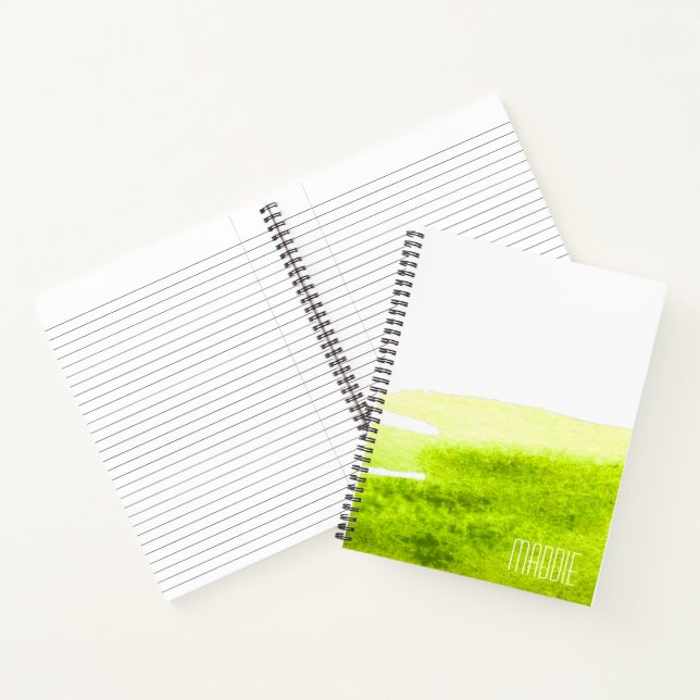 Green grass lime watercolor minimal notebook (Inside)