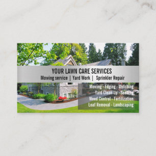 Green Grass Mowing Yarn Care Gardenin Business Card
