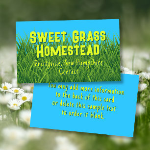 Green Grass Nature Themed Business Cards