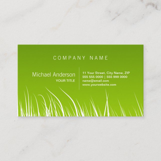 Green Grass Organic Ecology Business Card (Front)