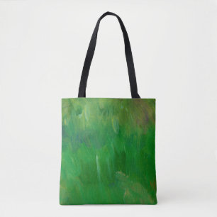 Green grass paint texture. Hand drawn background.  Tote Bag