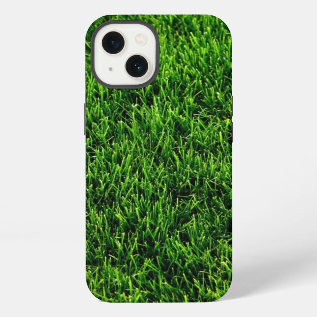 Green grass texture from a soccer field iPhone case (Back)