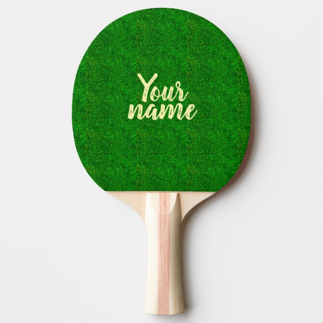 Green grass texture from a soccer field ping pong paddle (Front)
