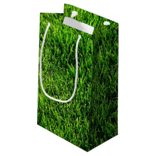 Green grass texture from a soccer field small gift bag