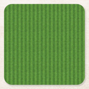 Green grass texture from a soccer field square paper coaster