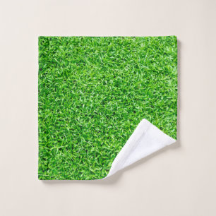 Green grass wash cloth