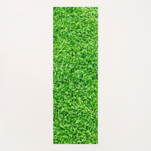 Green grass yoga mat