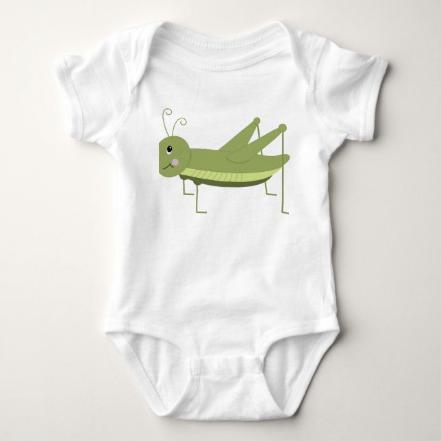 Green Grasshopper Baby Bodysuit (Front)