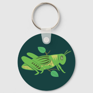Green Grasshopper Key Ring