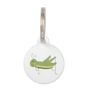 Green Grasshopper Pet Tag