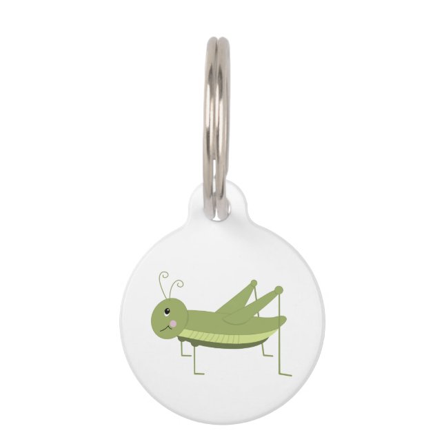 Green Grasshopper Pet Tag (Front)
