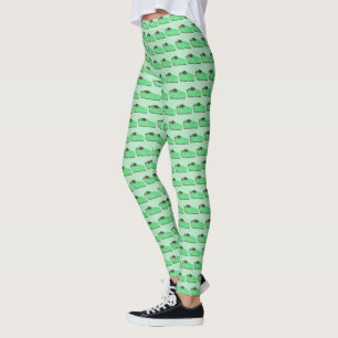 Green Grasshopper Pie Slice St. Patrick's Day Leggings