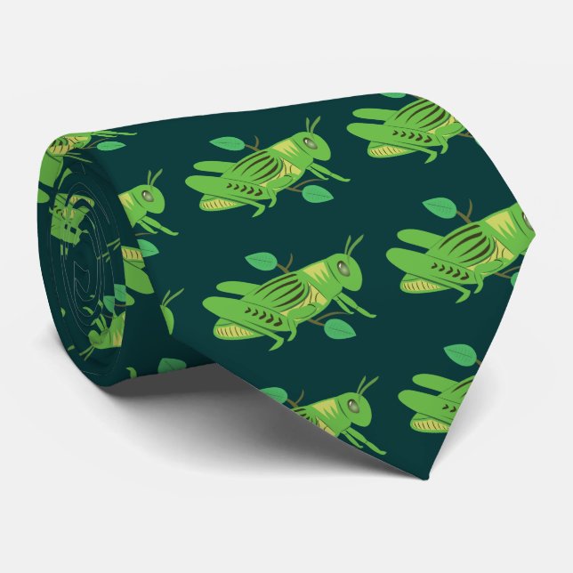 Green Grasshopper Tie (Rolled)