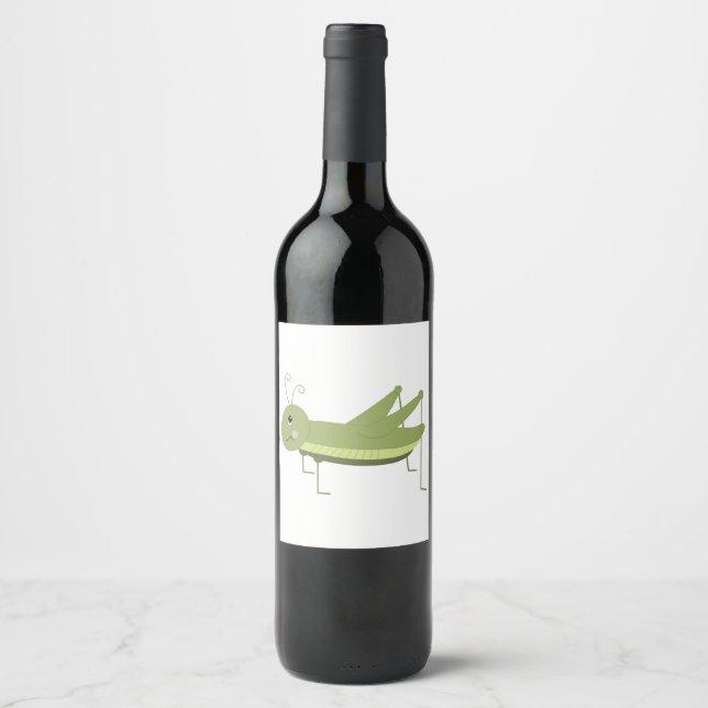 Green Grasshopper Wine Label (Front)