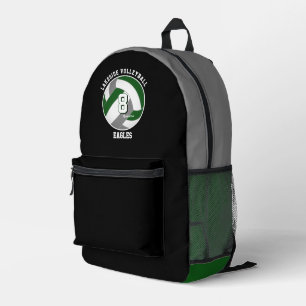 green gray volleyball club colors athletic printed backpack