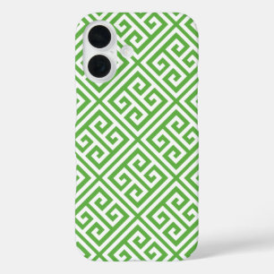 Green Greek Key Pattern iPhone 16 Case