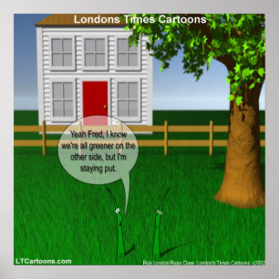 Green Green Grass Funny Poster