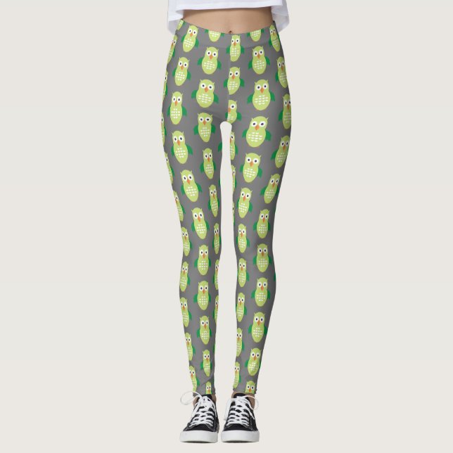 Green & Green Owl Leggings (Front)