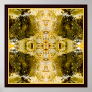 Green grenade I gemstone fractal art poster