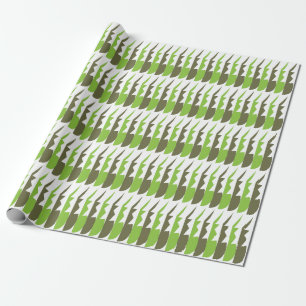 Green Grey Abstract Modern Pattern Wrapping Paper