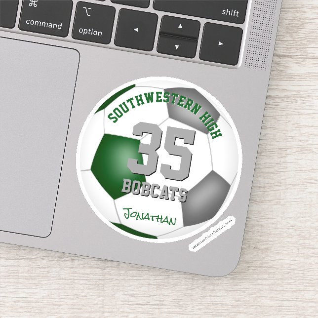 green grey athlete name jersey number soccer (Detail)