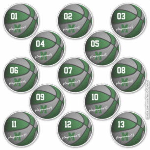 green grey basketball custom 13 players names