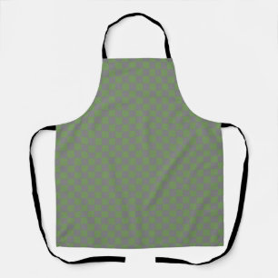 Green Grey Chequerboard Gingham Pattern Apron