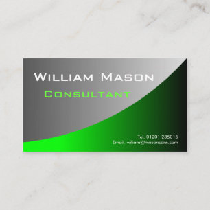 Green Grey Curved, Professional Business Card
