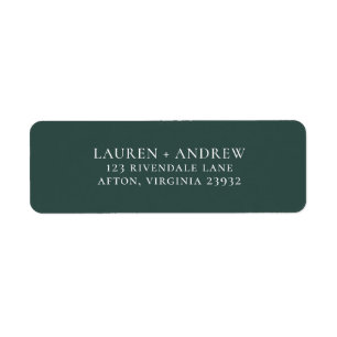 Green Grey Minimalist Rustic Return Address