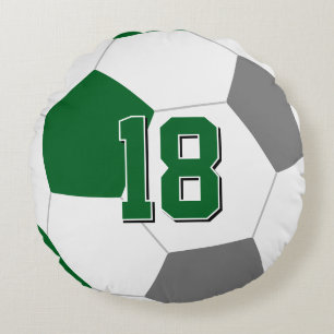 green grey or ANY team colours kids soccer Round Cushion