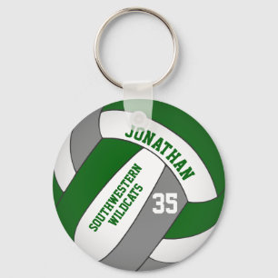 green grey personalised boys' volleyball key ring