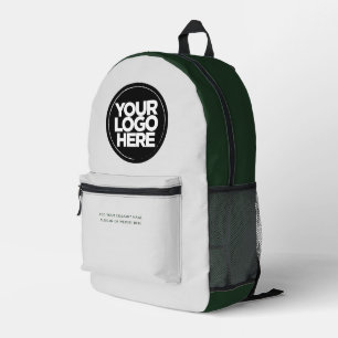 Green Grey   Personalised Corporate Logo and Text Printed Backpack