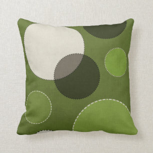 Green Grey Polka Dot Abstract Cushion