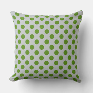 Green Grey Polka Dot Pattern Cushion