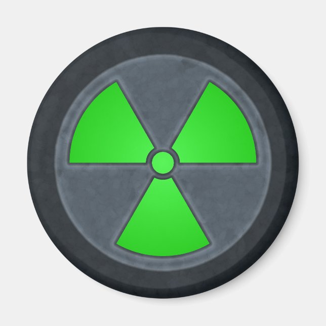 Green & Grey Radiation Symbol Magnet (Front)
